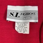 SL Fashions Blazer Womens 6 Petite Red Black Longline Top Business Office Casual Size 6P Photo 4