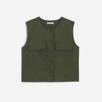 Madewell  Crop Cargo-Pocket Crewneck Top in Dark Loden, Size X-Large Photo 2