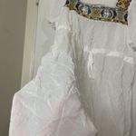 Johnny Was  Sheer white embroidered floral drawstring tunic dress size Large Photo 3