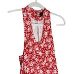 Lulu's Lean Close Floral Print Swing Dress Size XS Red Ivory White High Neck Photo 2