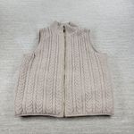 Joie  Reversible Cable Knit Puffer Vest Women’s M Beige Oatmeal Zip Mock Neck Photo 2