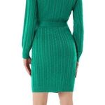 Grace Karin  sweater dress tie front NWT size 2XL textured green long sleeve knit Photo 3