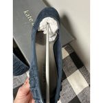 New Size 8 M Kate Ann Leah Mid Wedge Pump Comfort Shoe Pleated Suede Blue Photo 9