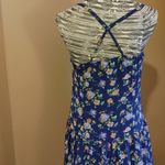 Hem & Thread strappy blue floral mini dress Sz M Photo 2