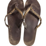 Rainbow Sandals RAINBOW Twisted Sister Leather Brown/TanFlip Flops Size women’s XL (8.5-9.5) Photo 0