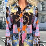 Pretty Little Thing PLT Patchwork Print Button-Up Photo 1