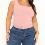 Bozzolo Baby Pink One Shoulder Tank Top Photo 5