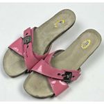 Dr. Scholls  Corky Sandals Womens Size 7 1/2 Pink Patent Leather Kitten Heels Photo 1
