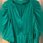 ZARA  Green Pleated Satin Midi Dress Balloon Sleeves RARE Bloggers Fav Size‎ XS Photo 11