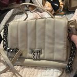 Steve Madden Cream Quilted Shoulder Bag with Chain Strap Photo 0