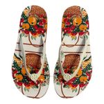 Tory Burch NEW 6 Flatform Flip Flop White Cloud FruitBasket Orange Rubber Sandal Photo 6