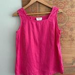Irish Linen Pink Square Neck Sleeveless Top Size 10 Photo 0