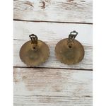 Vintage Clip On Earrings Black Hat Design with Tapestry Detail Statement Photo 3