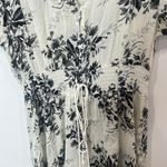 SheIn Long Button Up Cinched Waist Black & Cream Short Sleeve Dress Photo 11