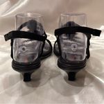 Prada  Sport T Strap Sandals Leather Floral Kitten Heels Black Size 6 Vintage Y2K Photo 6