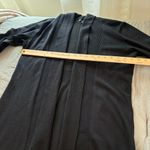 Joan Vass  Dressy Long Open Cardigan Tie Cuffs Ribbed Detail at Waist. Size XL. Photo 7