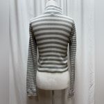 Aerie Juniors Grey White Striped Crop Mock Turtleneck Pullover size M Photo 1