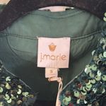 NWT J.Marie Selena Sequin Feather Sleeve Dress Size Small Green Photo 5