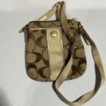 Coach Signature C Crossbody Bag Khaki Brown W/Gold Metallic Accent Y2K Photo 12