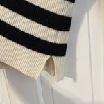 La Ligne 100% Cashmere Black and Cream Striped Sweater Photo 7