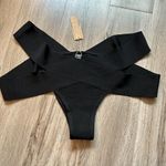 SKIMS Knit Strappy Bandage Bikini Bottom in Black Size 3X NWT Photo 2