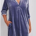 Anthropologie slate blue Melody velvet tunic dress size small Photo 0