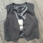 ZARA  Gray Pinstripe Cropped Vest Photo 1