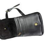 Stanley Street Leather Saddle Bag Purse Crossbody Black Brass Buckles Womens Photo 1