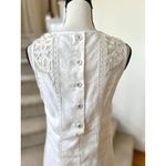 Moulinette Soeurs  Anthropologie White Lace Cotton Linen Sleeveless Shift Dress Photo 4