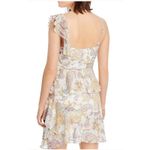 LINI Naomi Ruffled Vneck Mini Dress Womens Large Floral White Photo 1