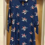Miami Polk a dot floral midi dress with 3/4 sleeve and peep hole back size S Photo 0
