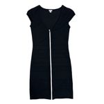 Guess  Bodycon Dress Bandage Mini Full Zip‎ Sleeveless Black Size Med Photo 2