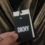 DKNY NEW  Women's Foil Chiffon Ruffle Skirt V-Neck Dress Size US 2♟️ Photo 5