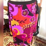 Vibrant Floral 3 Piece with Bold Colored Top, Scarf Belt And Brown Pants Purple Size undefined Photo 0