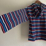 J.Crew  Women's Wide Sleeve Navy Striped Mariner Cloth Hoodie Size S Photo 8