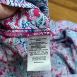 Loft  Womens Floral Print V Neck Short Sleeve Blouse Top Size XL Pink Blue Button Photo 5