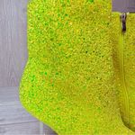 Glitter lemonade yellow / gold holographic ankle boots lucite heel size 7 shoes Photo 3