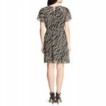 Michael Kors | S | Short Sleeve Chiffon Printed Gold Chain Detail Dress Womens Black Photo 6