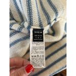 SheIn sweater size S blue white striped oversized gold buttons crewneck knit Photo 3