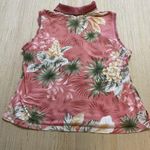 Havana Jack's Cafe Women's Size Medium Pink Floral Retro 80’s Sleeveless Polo Photo 1