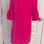 Belongsci| Magenta pink lined dress with ruffled 3/4 sleeve Size M Photo 4