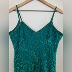 Laurence Kazar Vintage Emerald Green Sequin Beaded Silk Mini Dress Medium 80’s Photo 6