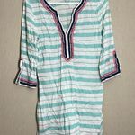 Mud Pie  small teal striped boho coverup Photo 0
