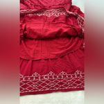 Knox Rose Red Embellished Fit and Flare Midi Skirt Photo 10