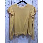 Old Navy  Mustard Yellow Ruffle Sleeve Sweatshirt Pullover Top Size L Photo 1