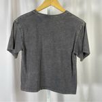 Colsie XS Small Oversized Boxy Acid Wash Charcoal Crewneck Crop Top Tee Shirt Gray Photo 1