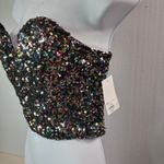 SO  Alter Ego S Multi Sequined Bustier in Confetti Noir NEW Photo 1
