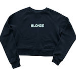 Brunette The Label Blonde Classic Crewneck Black Sweatshirt Size Small Medium Photo 0