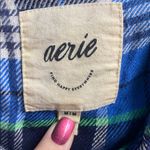 Aerie Blue Plaid Pajama Shirt Photo 3