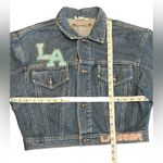 VTG 80s 90s LA GEAR cropped pastel patchwork streetwear jean jacket rockabilly L Size L Photo 8